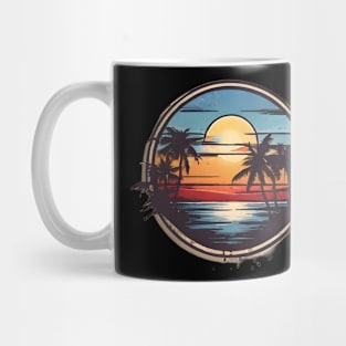 Minimalist Beach In Sunset Design. Mug